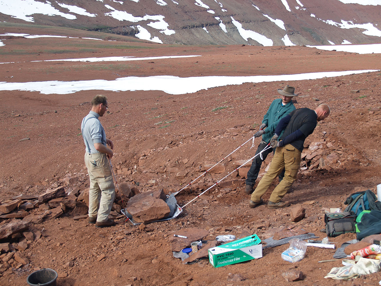 Fotografi fra en udgravningsekspedition på Grønland